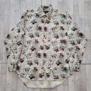 Men's Colours Alexander Julian Western Cowboy Horse Riding Trail Shirt Size M